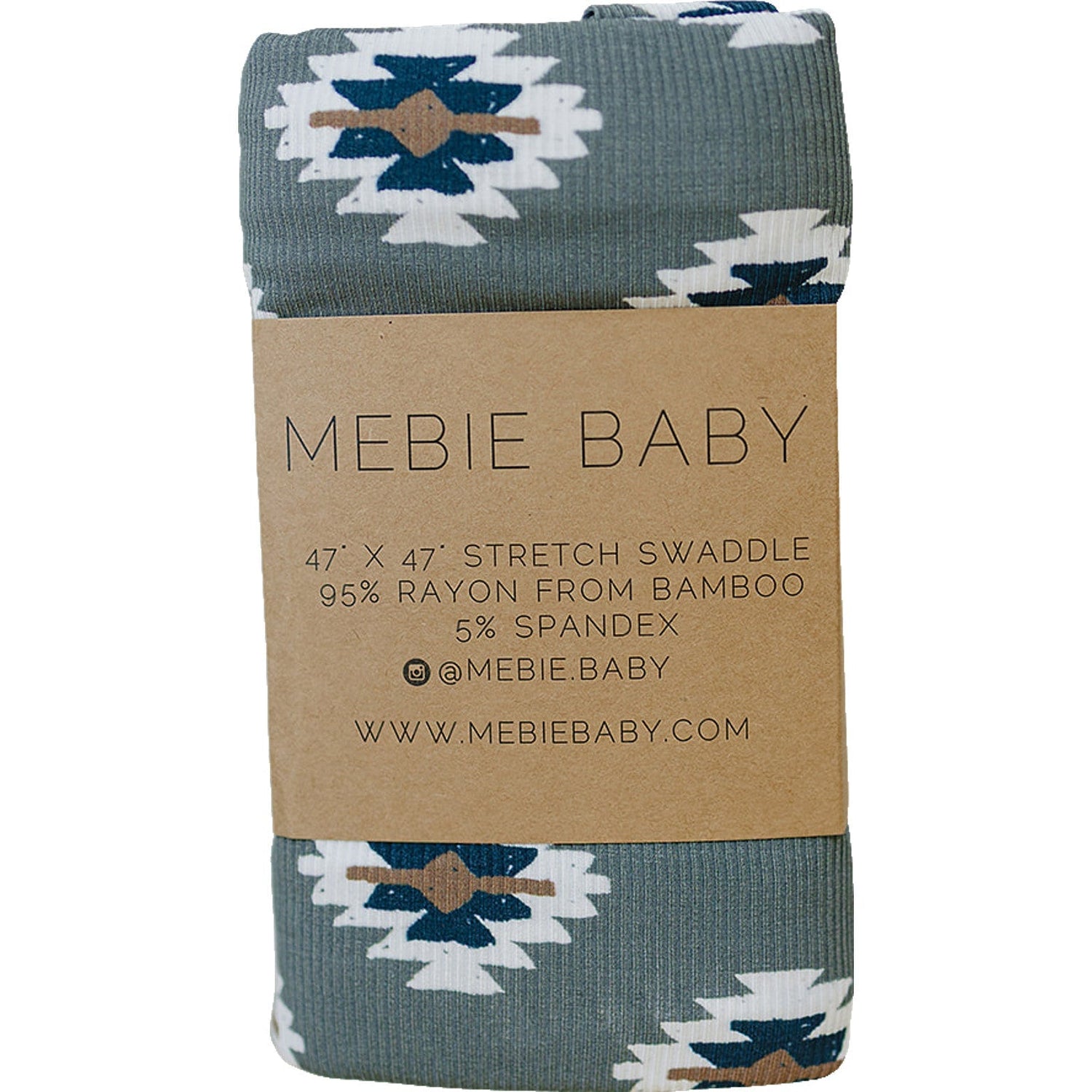 Mebie Baby Southwest Aztec Ribbed Bamboo Stretch Swaddle - 