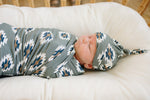 Mebie Baby Southwest Aztec Ribbed Bamboo Stretch Swaddle - 