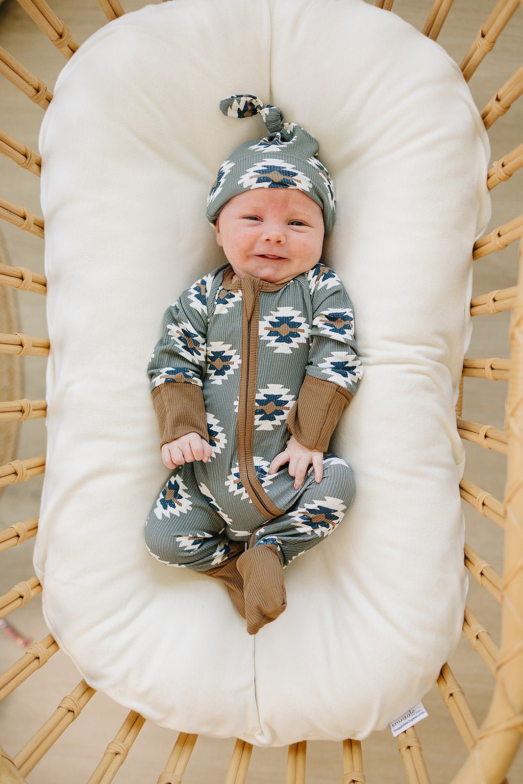 Mebie Baby Southwest Aztec Ribbed Bamboo Zipper - 