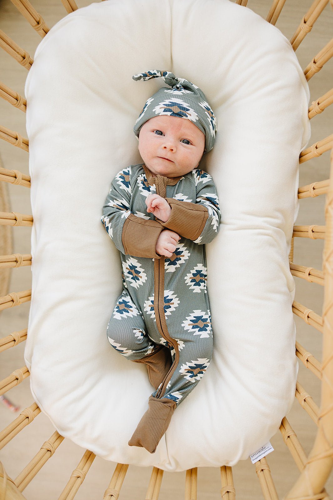 Mebie Baby Southwest Aztec Ribbed Bamboo Zipper - 