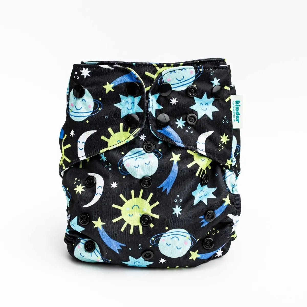 Kinder Cloth Diaper Co. Space and Sky: Essentials Pocket Cloth Diaper with Athletic Wicking Jersey, Grows with your Baby -