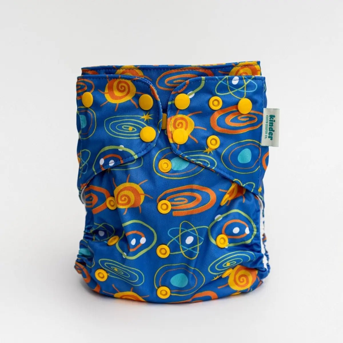 Kinder Cloth Diaper Co. Space and Sky: Essentials Pocket Cloth Diaper with Athletic Wicking Jersey, Grows with your Baby -