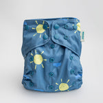 Kinder Cloth Diaper Co. Space and Sky: Essentials Pocket Cloth Diaper with Athletic Wicking Jersey, Grows with your Baby