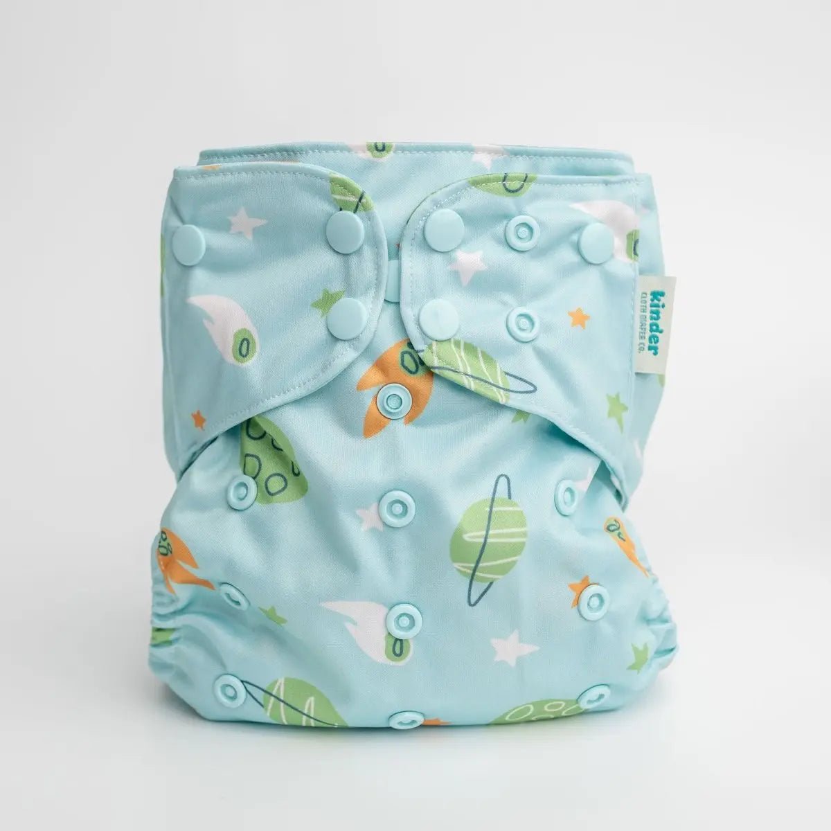 Kinder Cloth Diaper Co. Space and Sky: Essentials Pocket Cloth Diaper with Athletic Wicking Jersey, Grows with your Baby -