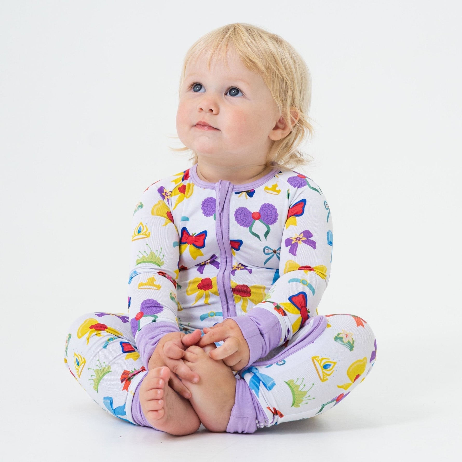 Bam & Stitch Sparkle & Reign Bamboo Convertible Romper | Princess Zipper Sleeper - 