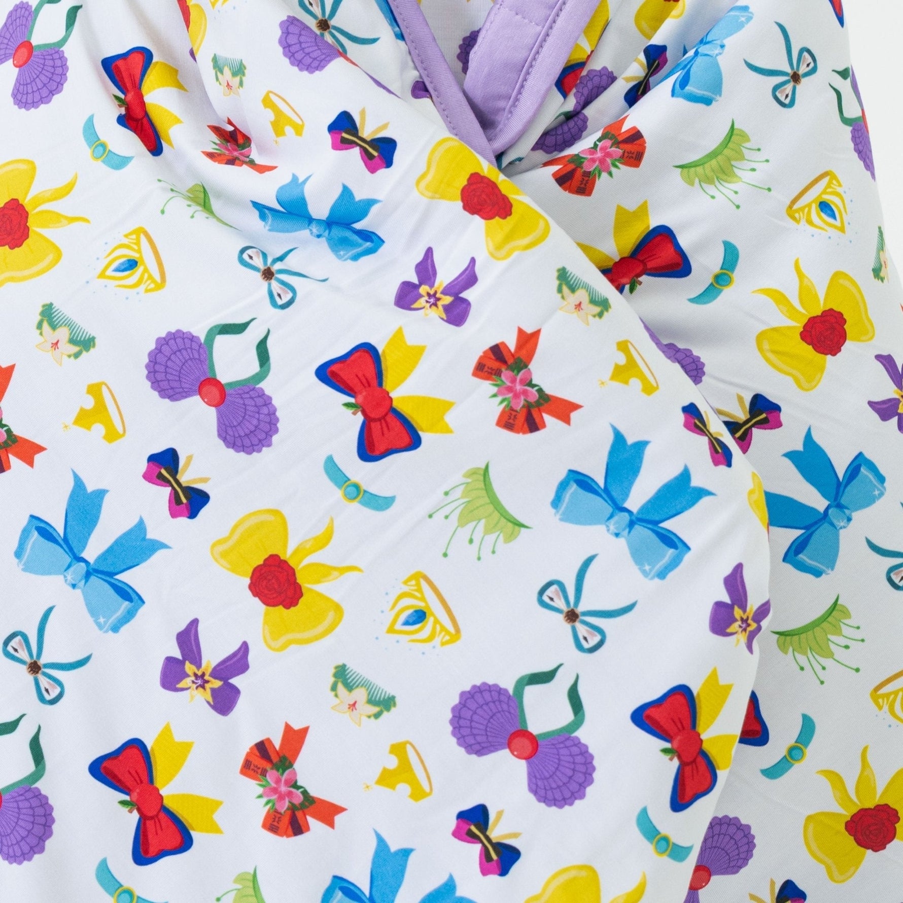 Bam & Stitch Sparkle & Reign Bamboo Kids Blanket | Princess Bow Quilt - 