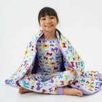 Bam & Stitch Sparkle & Reign Bamboo Kids Blanket | Princess Bow Quilt - 