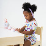 Bam & Stitch Sparkle & Reign Bamboo Short Sleeve Pajamas | Princess Bows - 