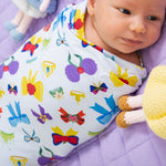 Bam & Stitch Sparkle & Reign Bamboo Swaddle Blanket | Princess Bow Muslin - 