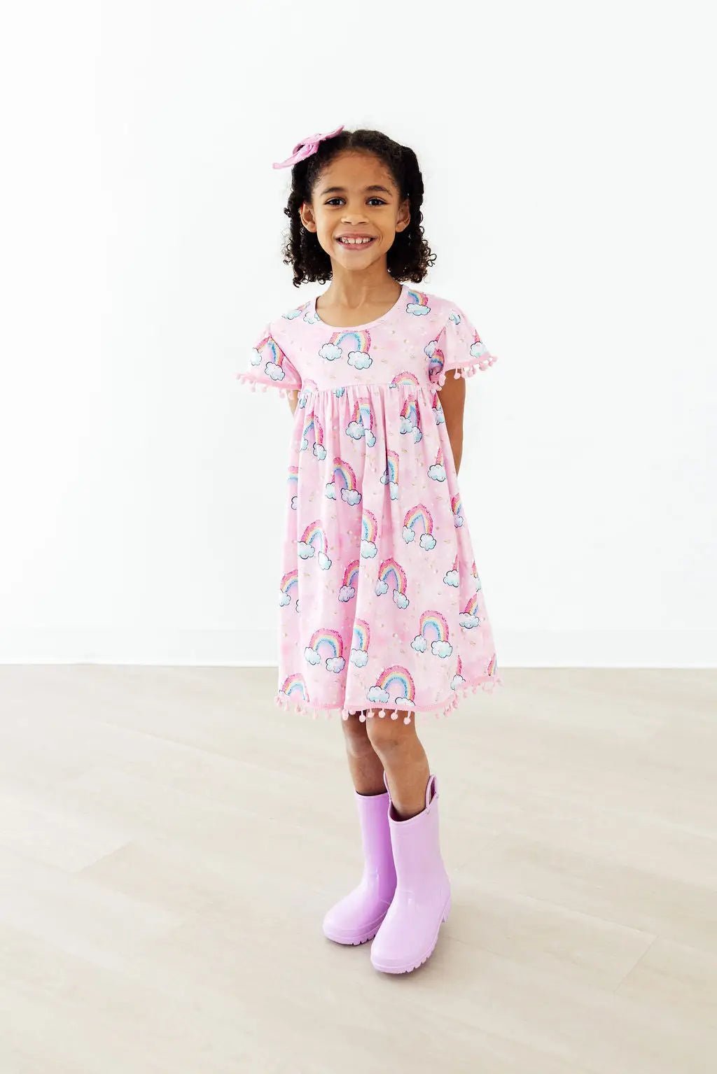 Mila & Rose ® Sparkling Rainbows Pom Pom Dress - 