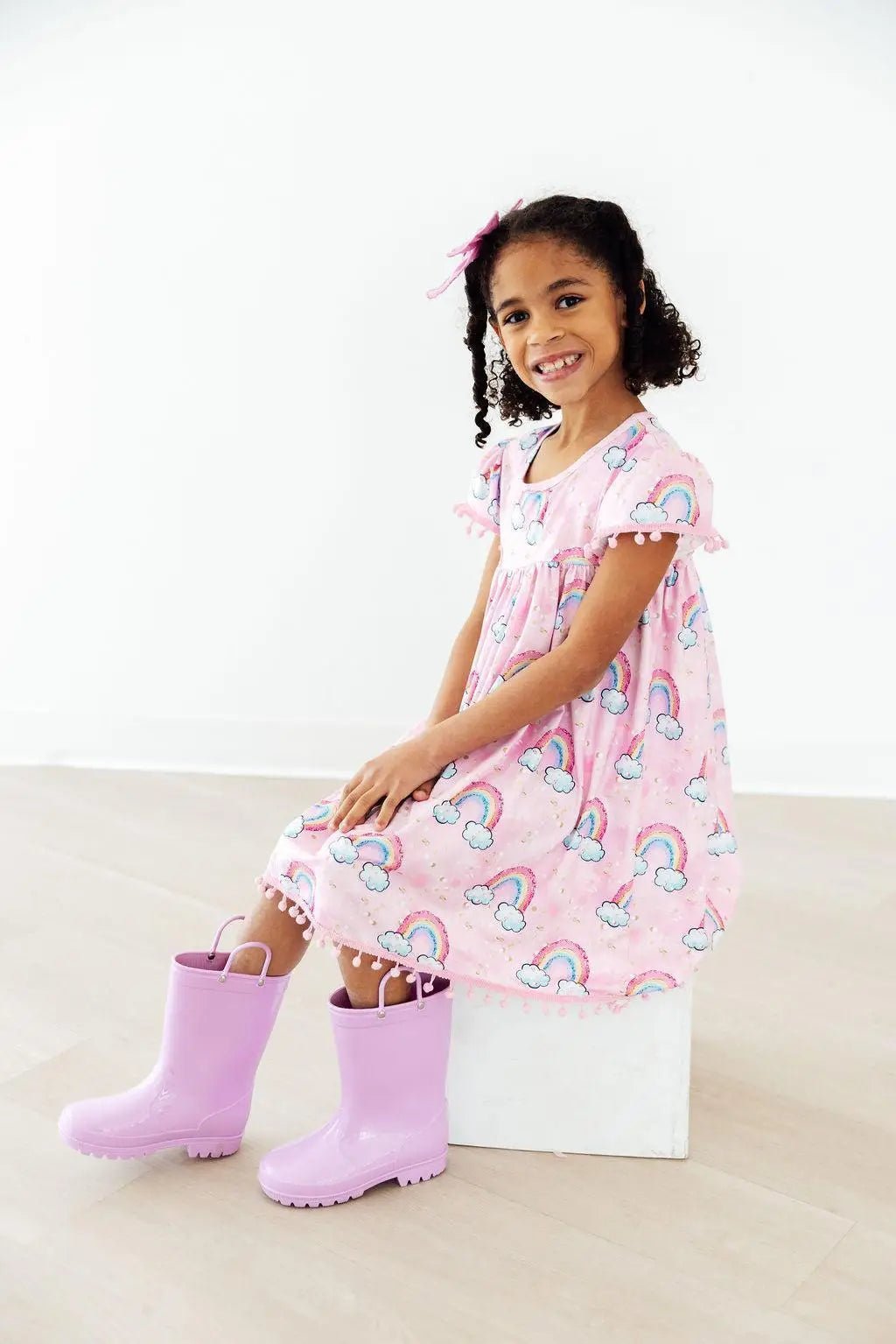 Mila & Rose ® Sparkling Rainbows Pom Pom Dress - 