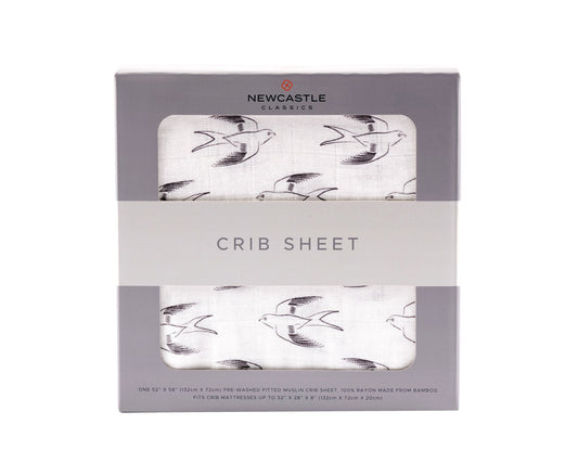 Sparrows Cotton Muslin Crib Sheet Soft Breathable Comfy Fits Standard Mattresses 28x52 Inches Newcastle Classics