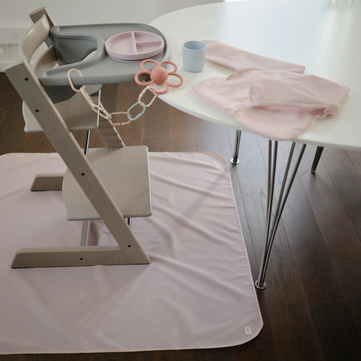 Mushie Splat Mat for High Chairs and Arts and Crafts Water Resistant Polyester - 