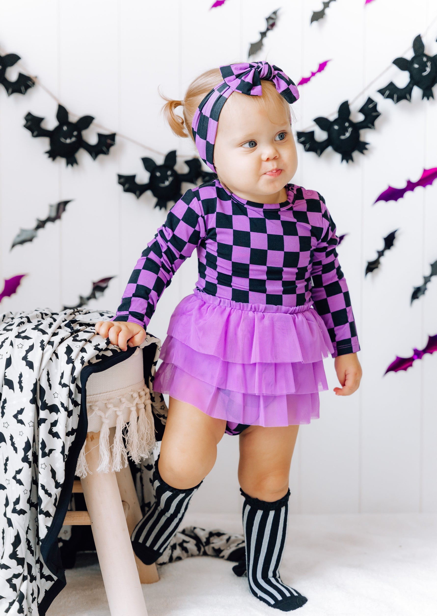 DREAM BIG LITTLE CO SPOOKY CHECKERS DREAM TUTU BODYSUIT DRESSEveretts Place