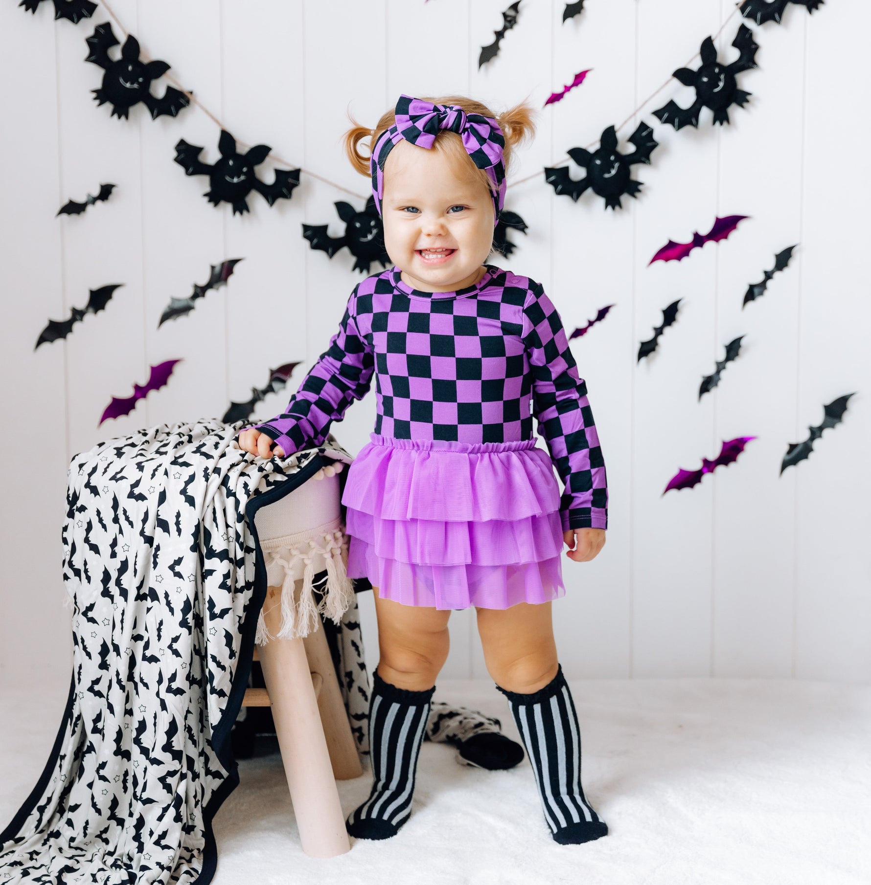DREAM BIG LITTLE CO SPOOKY CHECKERS DREAM TUTU BODYSUIT DRESSEveretts Place