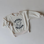 Spooky Season Ghost Graphic Crewneck Sweatshirt Terry Cloth - Everetts Place Boutique - 