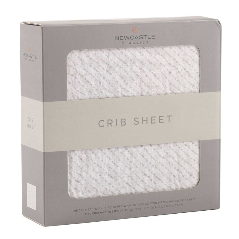 Spotted Wave Cotton Muslin Crib Sheet - Everetts Place: Online Boutique - Blankets & Pillows