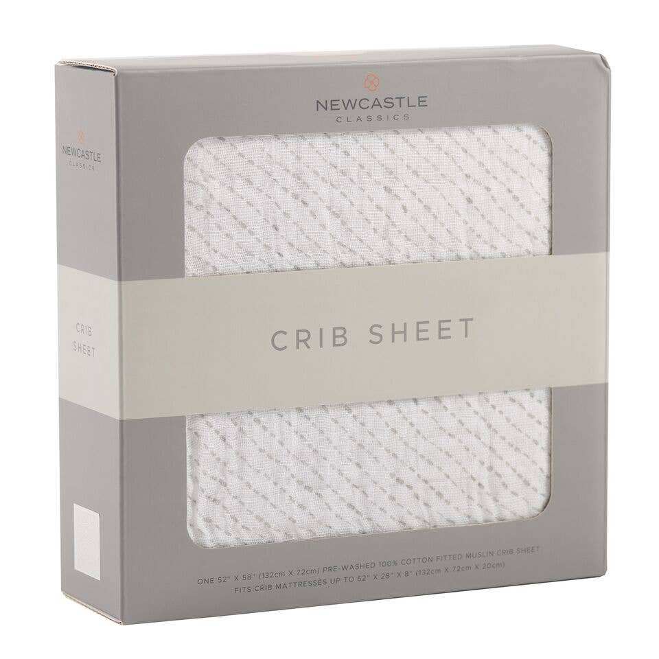 Newcastle Classics Spotted Wave Crib Sheet for Babies - Newcastle Classics Cotton Muslin - Everetts Place Boutique -