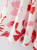 Rylee Faith Designs Spring and Summer Girls' Pink Bow Print Dress - 