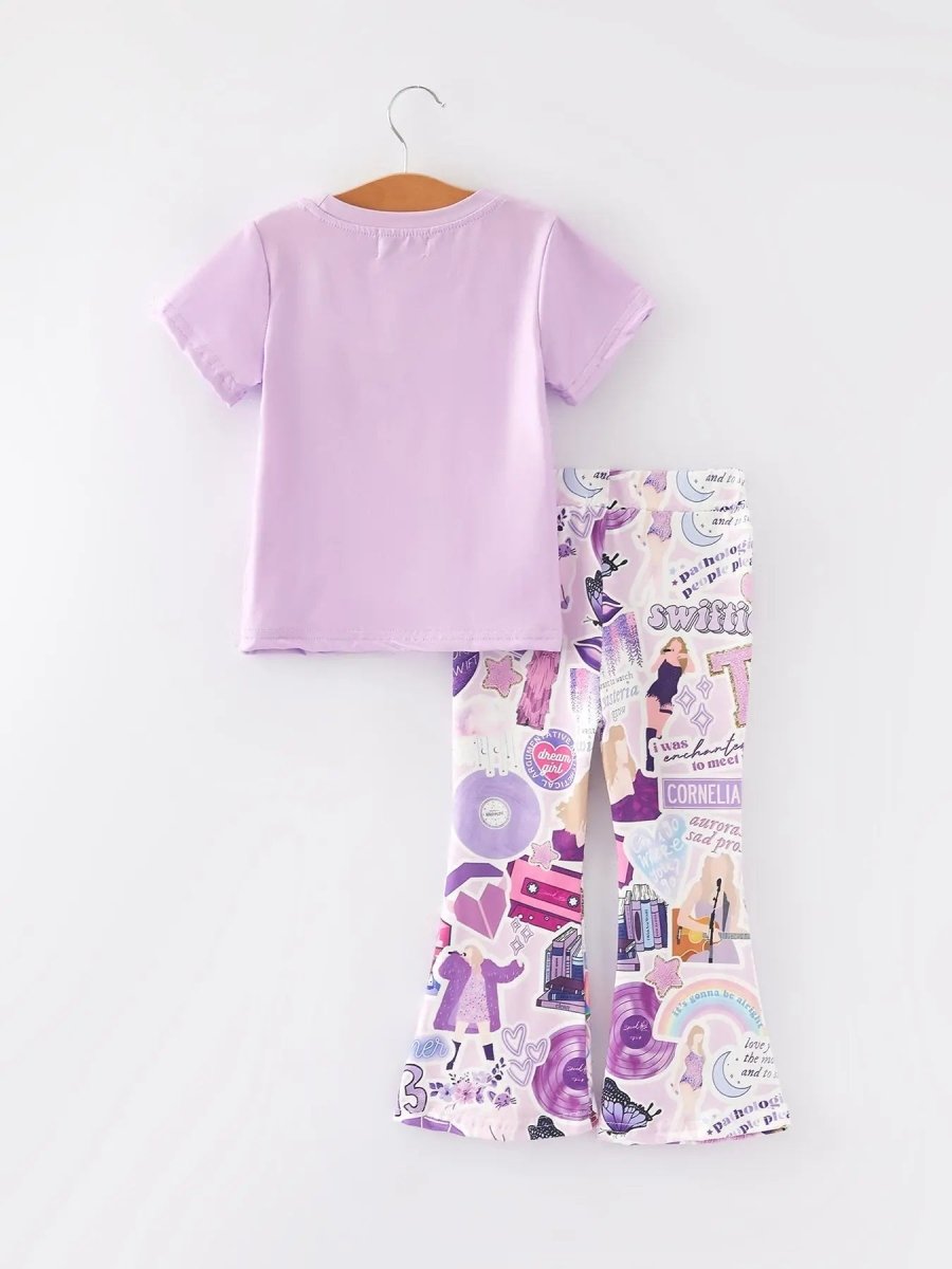 Rylee Faith Designs Spring And Summer TS Print Short Sleeve Pants Set - 