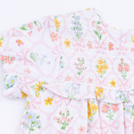 Angel Dear Spring Blooms Bow Trellis - Smocked Ruffle Bubble with Skirt - 