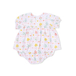 Angel Dear Spring Blooms Bow Trellis - Smocked Ruffle Bubble with Skirt - 