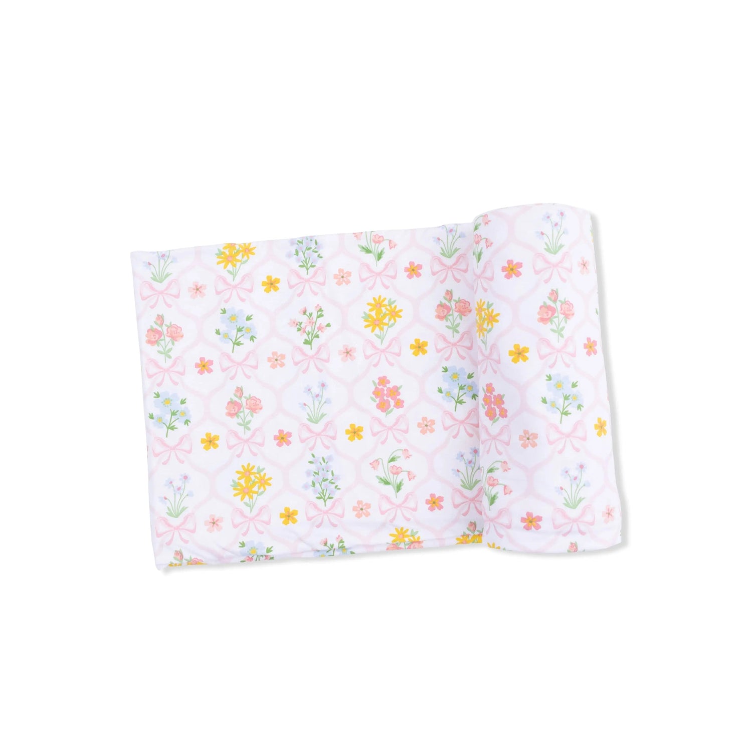Angel Dear Spring Blooms Bow Trellis - Swaddle Blanket - 
