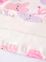 Rylee Faith Designs Spring Bunny Bow Print Girls Short Sleeves Dress - 