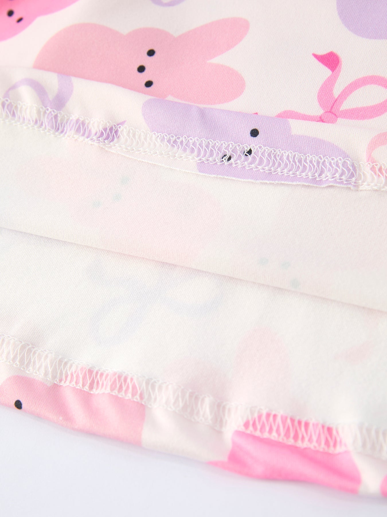 Rylee Faith Designs Spring Bunny Bow Print Girls Short Sleeves Dress - 