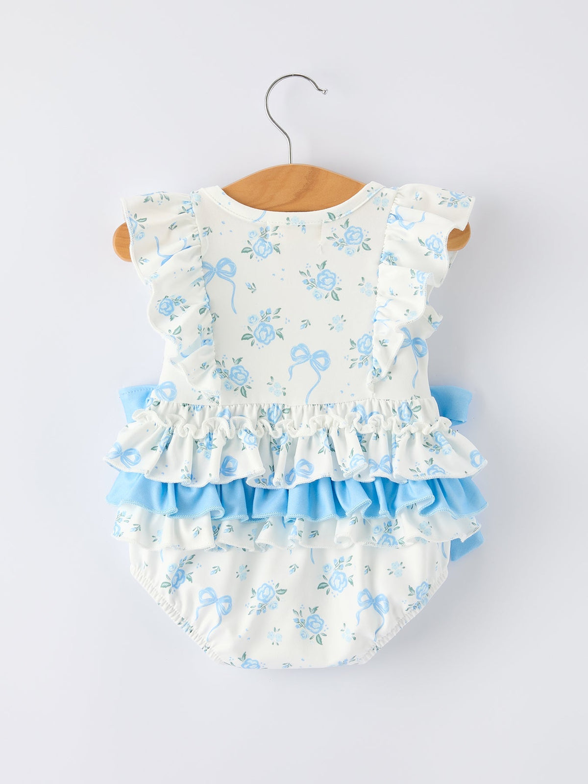 Rylee Faith Designs Spring Floral Girls Romper Bow RuffleEveretts Place