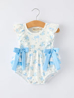 Rylee Faith Designs Spring Floral Girls Romper Bow RuffleEveretts Place