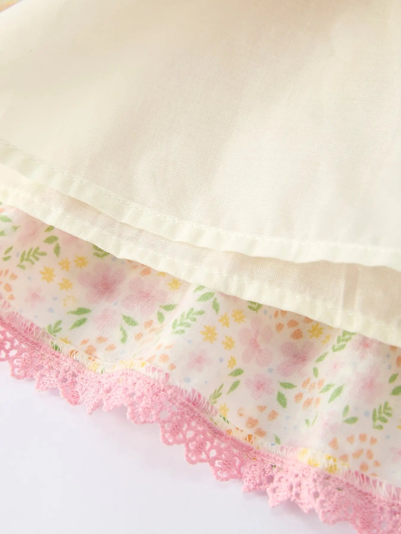Rylee Faith Designs Spring Floral Girls Ruffle Dress With Bow Straw Hat Set - 