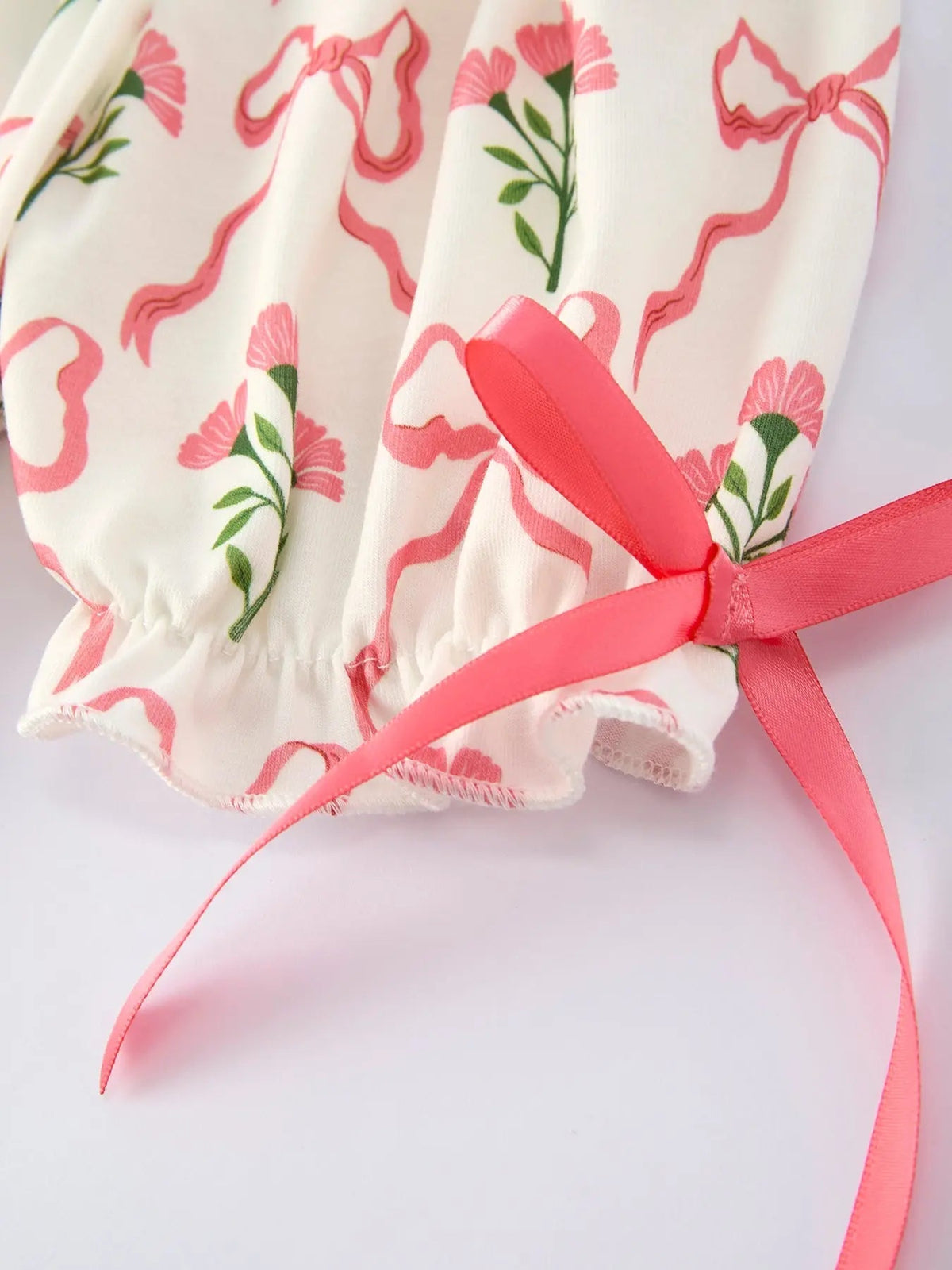 Rylee Faith Designs Spring Floral Smocking Embroidery Bow Girls Dress - 