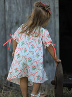 Rylee Faith Designs Spring Floral Smocking Embroidery Bow Girls Dress - 