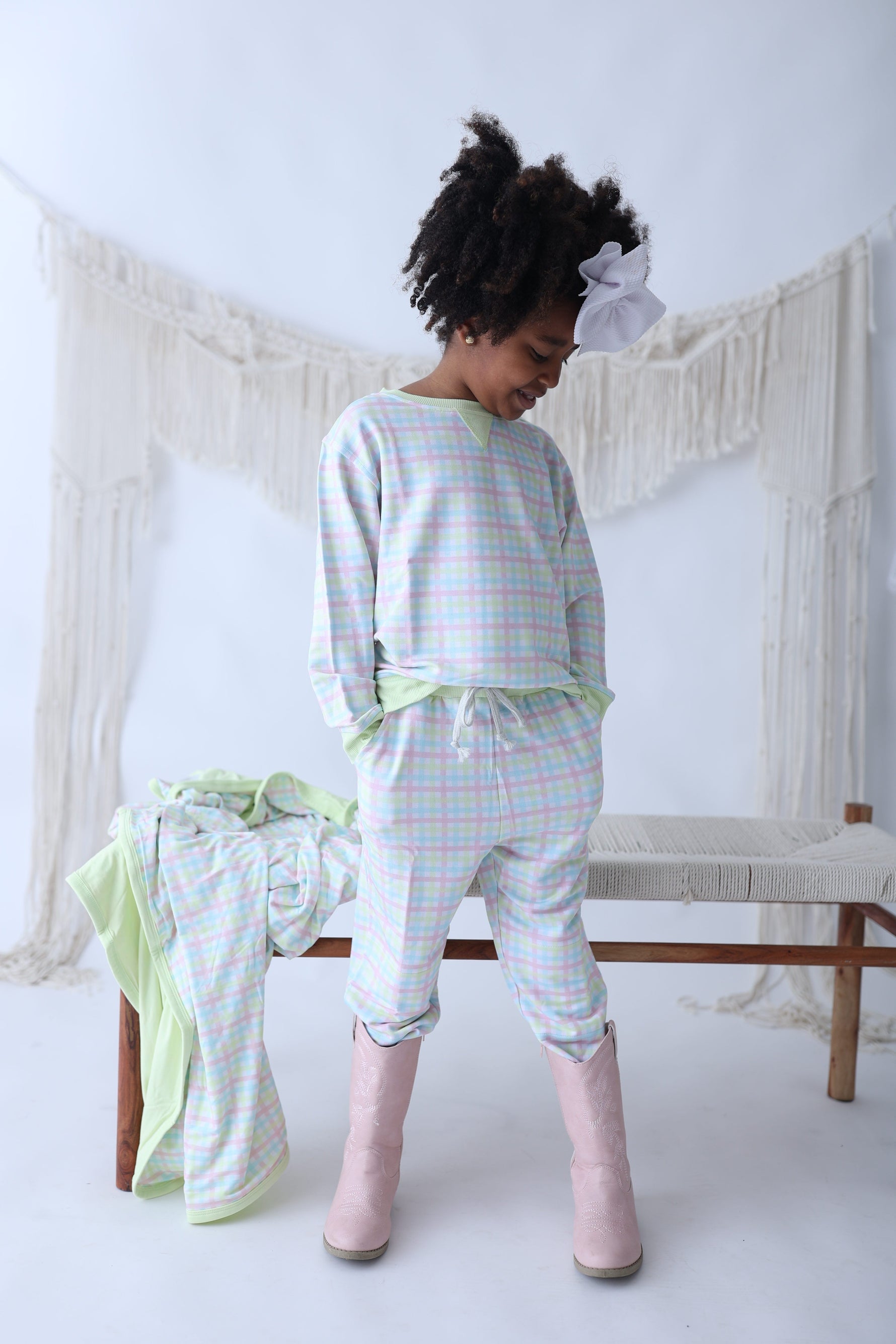 DREAM BIG LITTLE CO SPRING GINGHAM DREAM JOGGEREveretts Place