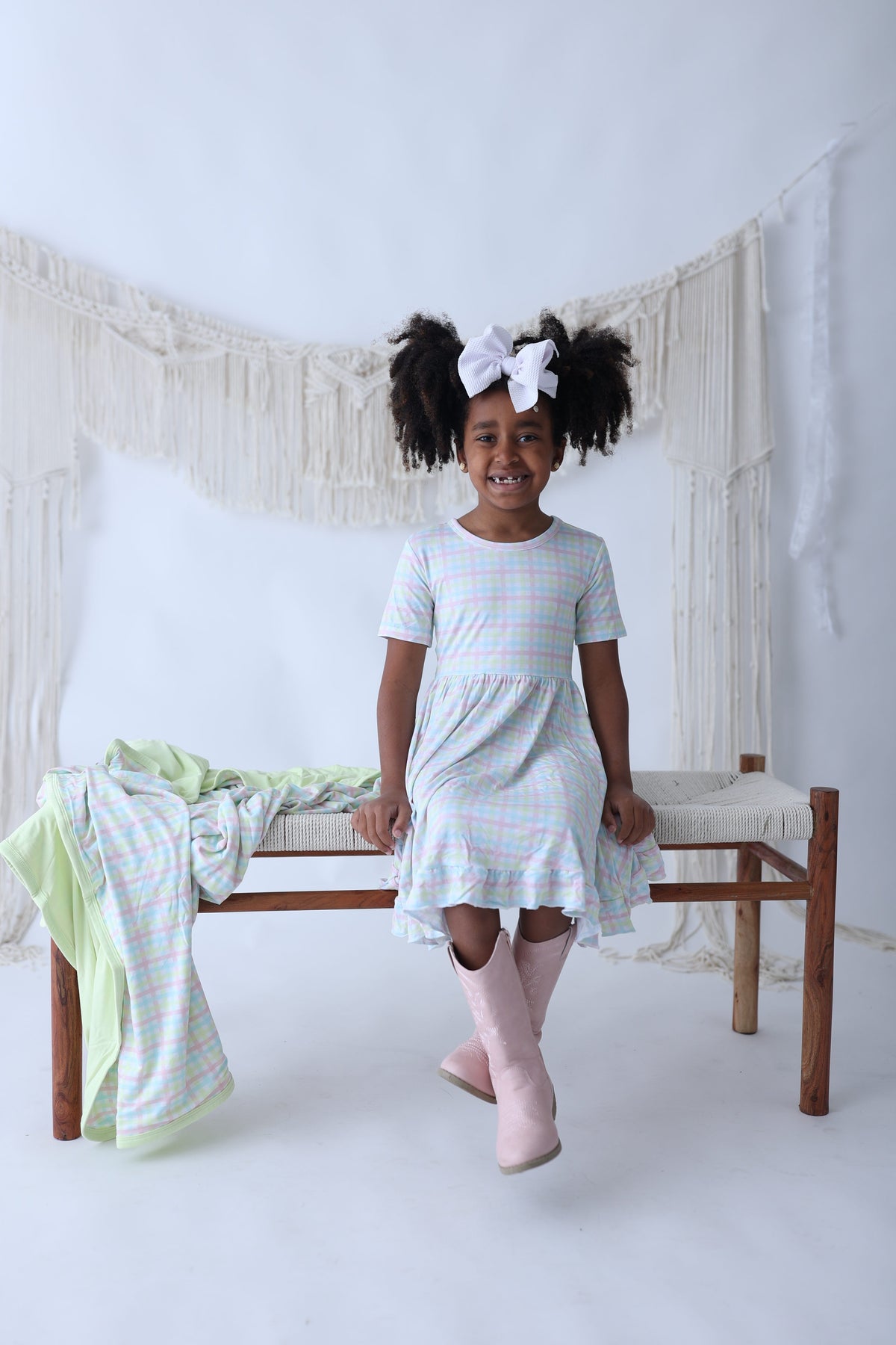 DREAM BIG LITTLE CO SPRING GINGHAM DREAM RUFFLE DRESSEveretts Place