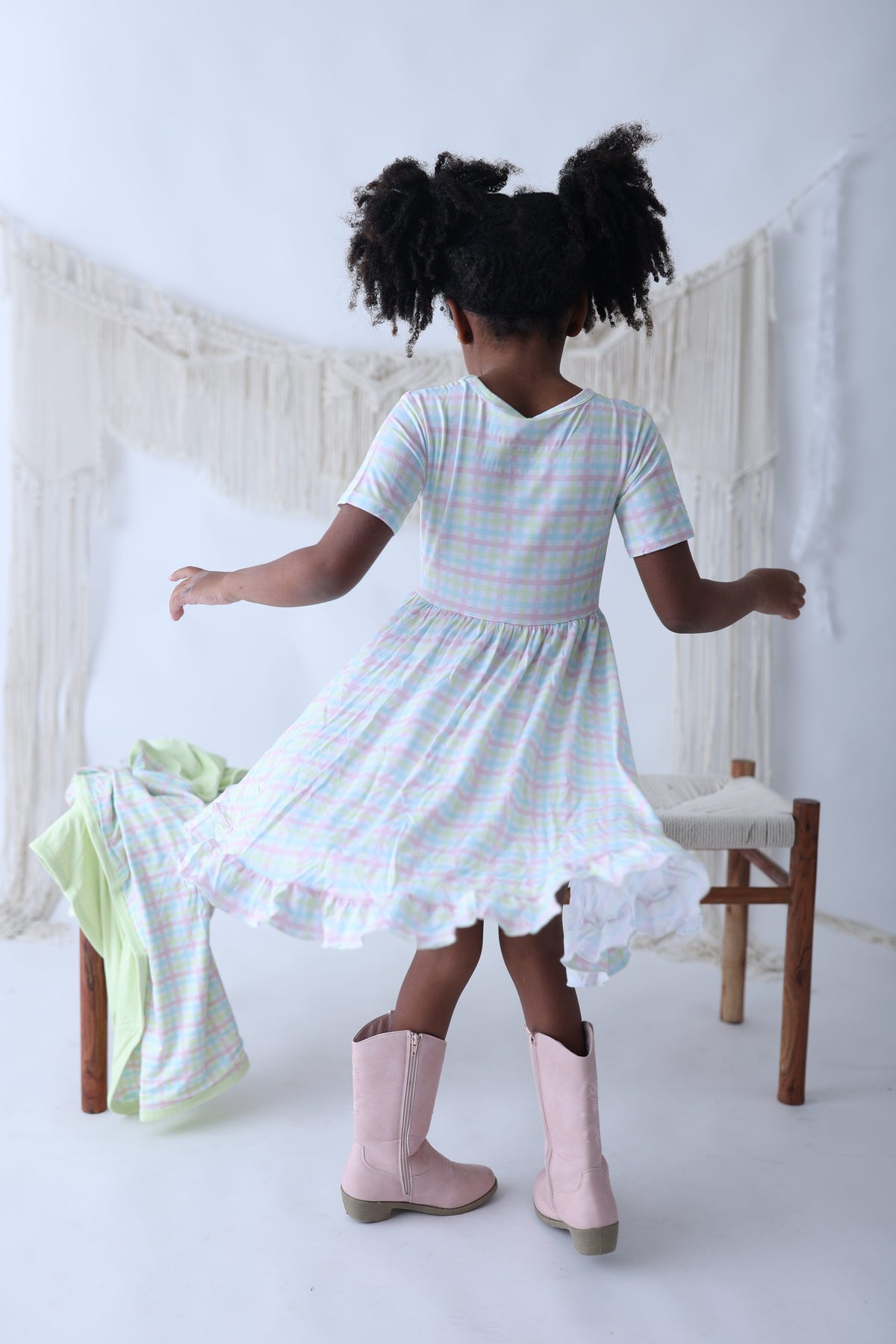 DREAM BIG LITTLE CO SPRING GINGHAM DREAM RUFFLE DRESSEveretts Place