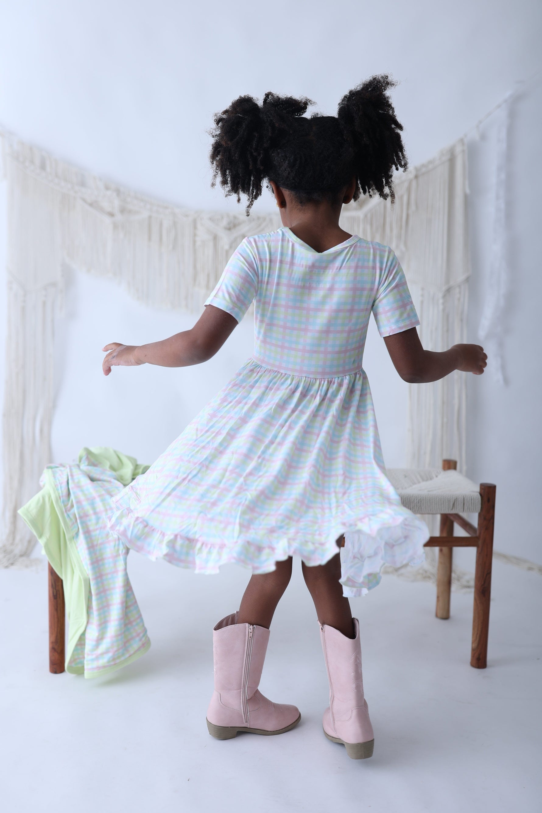 DREAM BIG LITTLE CO SPRING GINGHAM DREAM RUFFLE DRESSEveretts Place