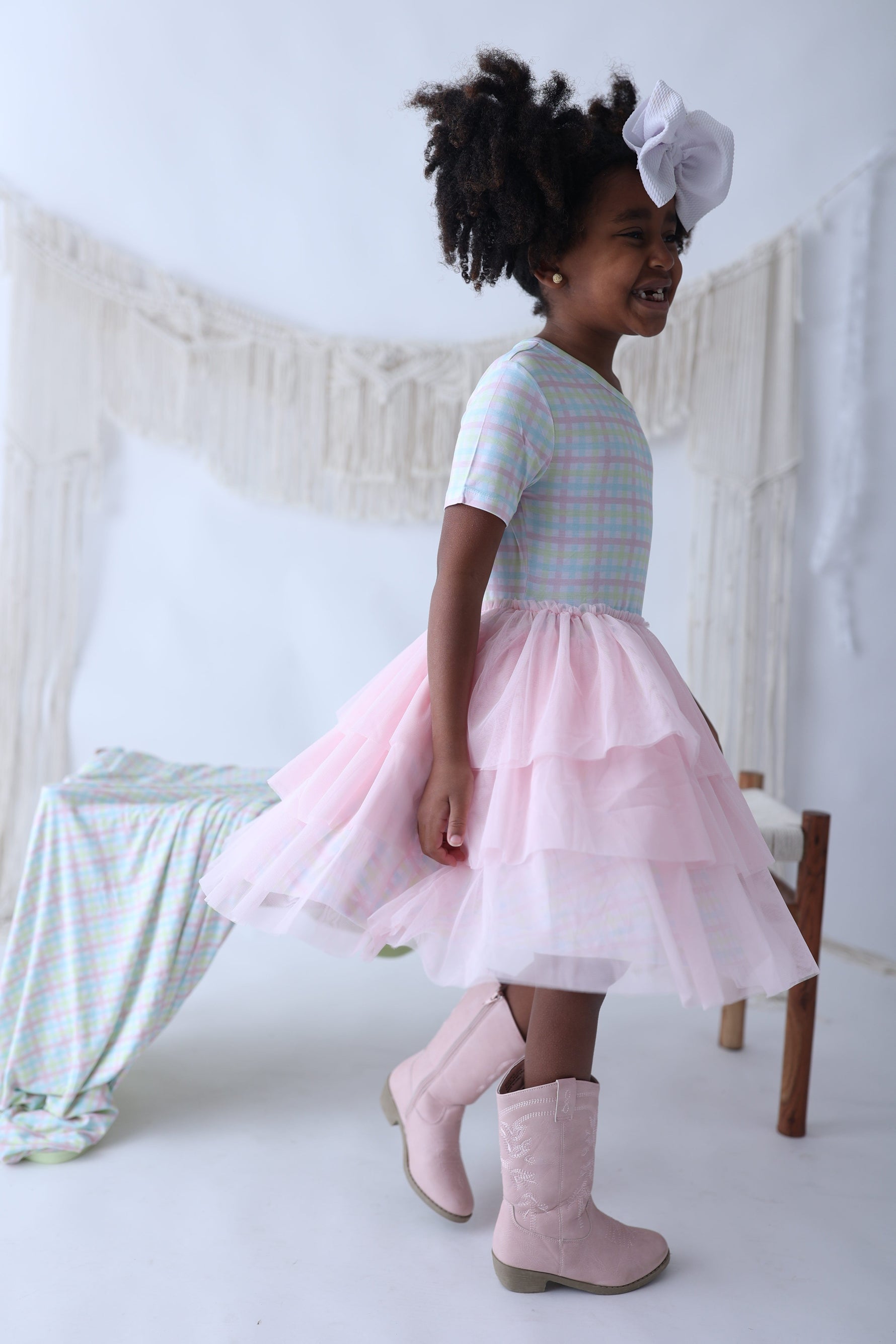 DREAM BIG LITTLE CO SPRING GINGHAM DREAM TUTU DRESSEveretts Place