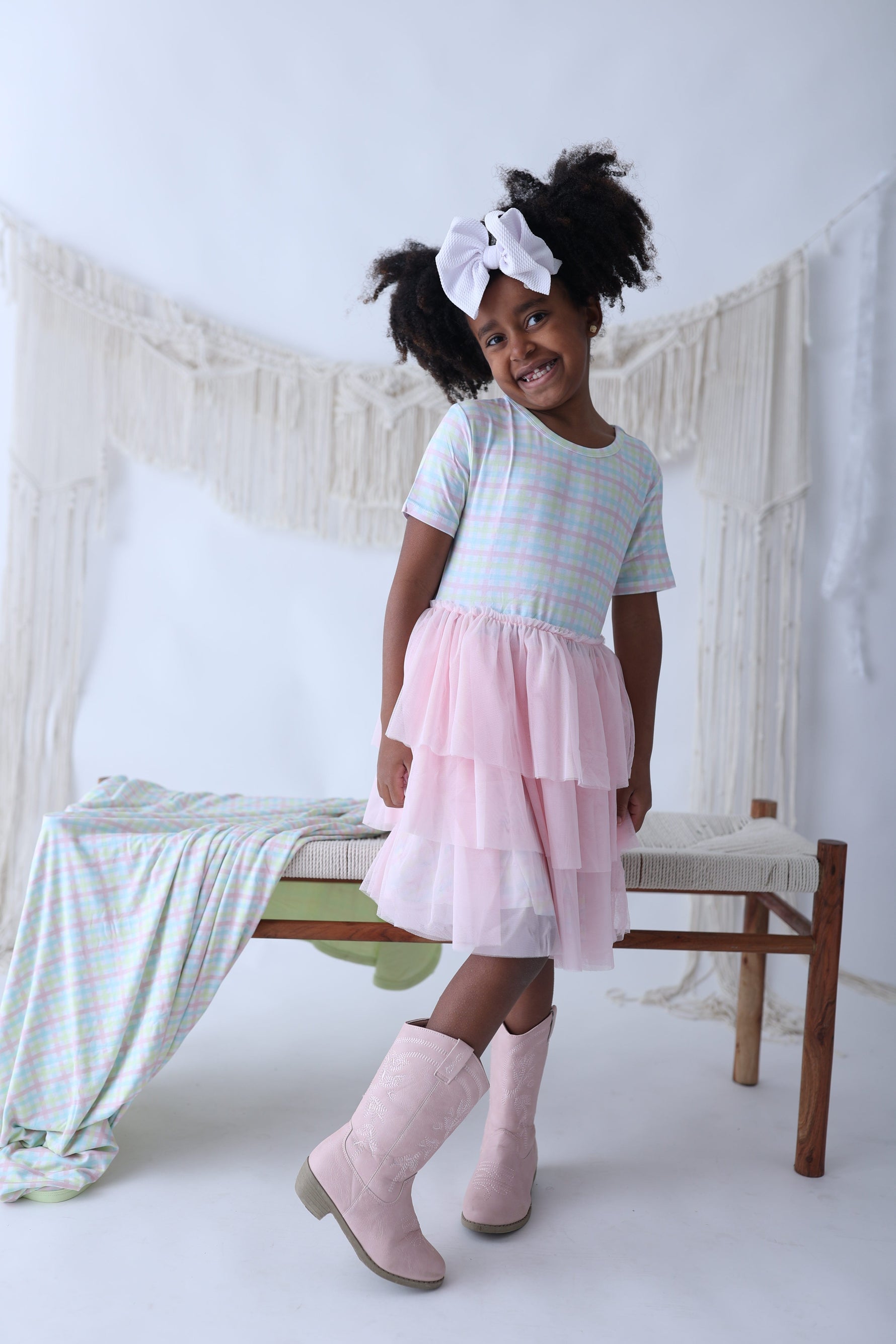 DREAM BIG LITTLE CO SPRING GINGHAM DREAM TUTU DRESSEveretts Place