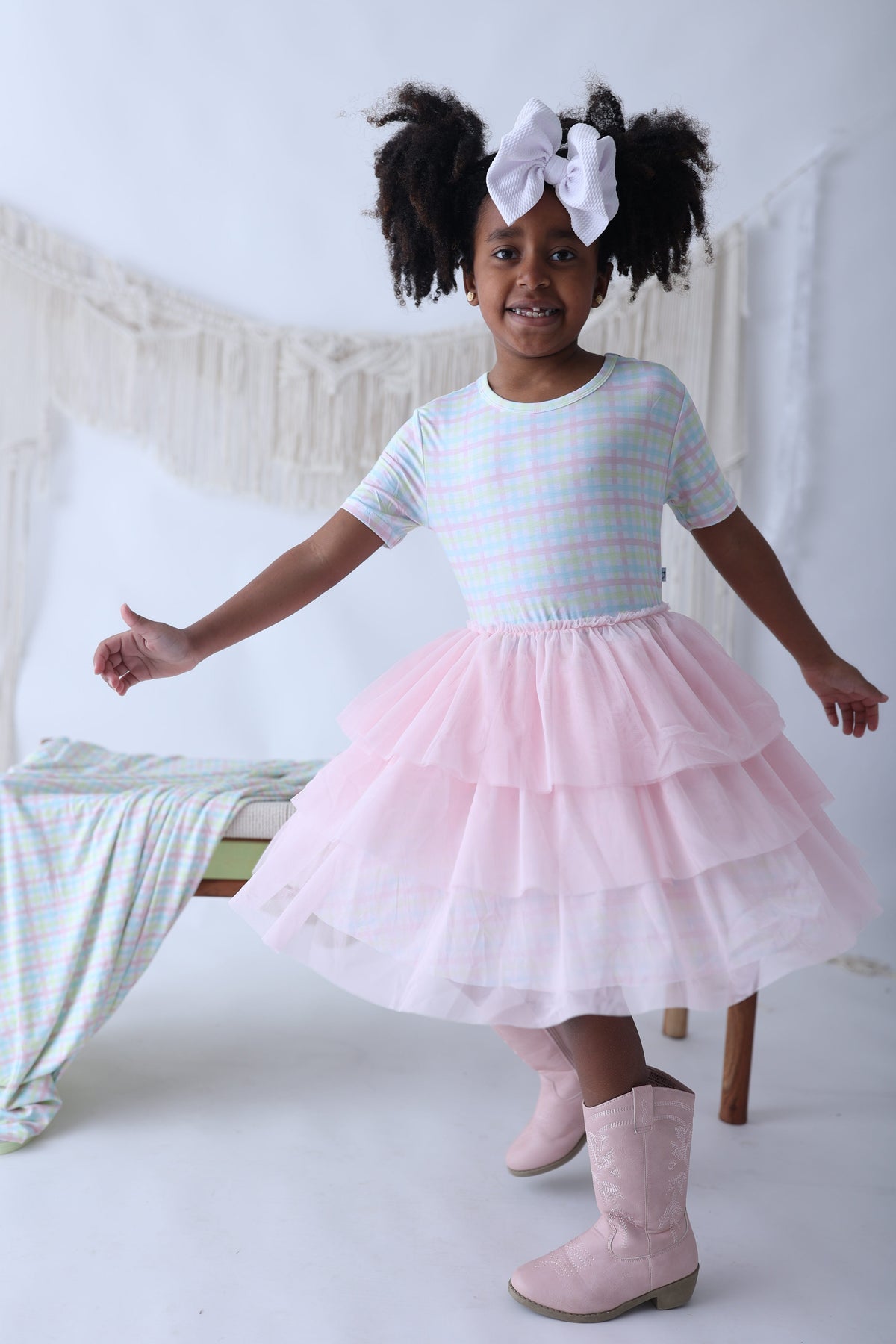 DREAM BIG LITTLE CO SPRING GINGHAM DREAM TUTU DRESSEveretts Place