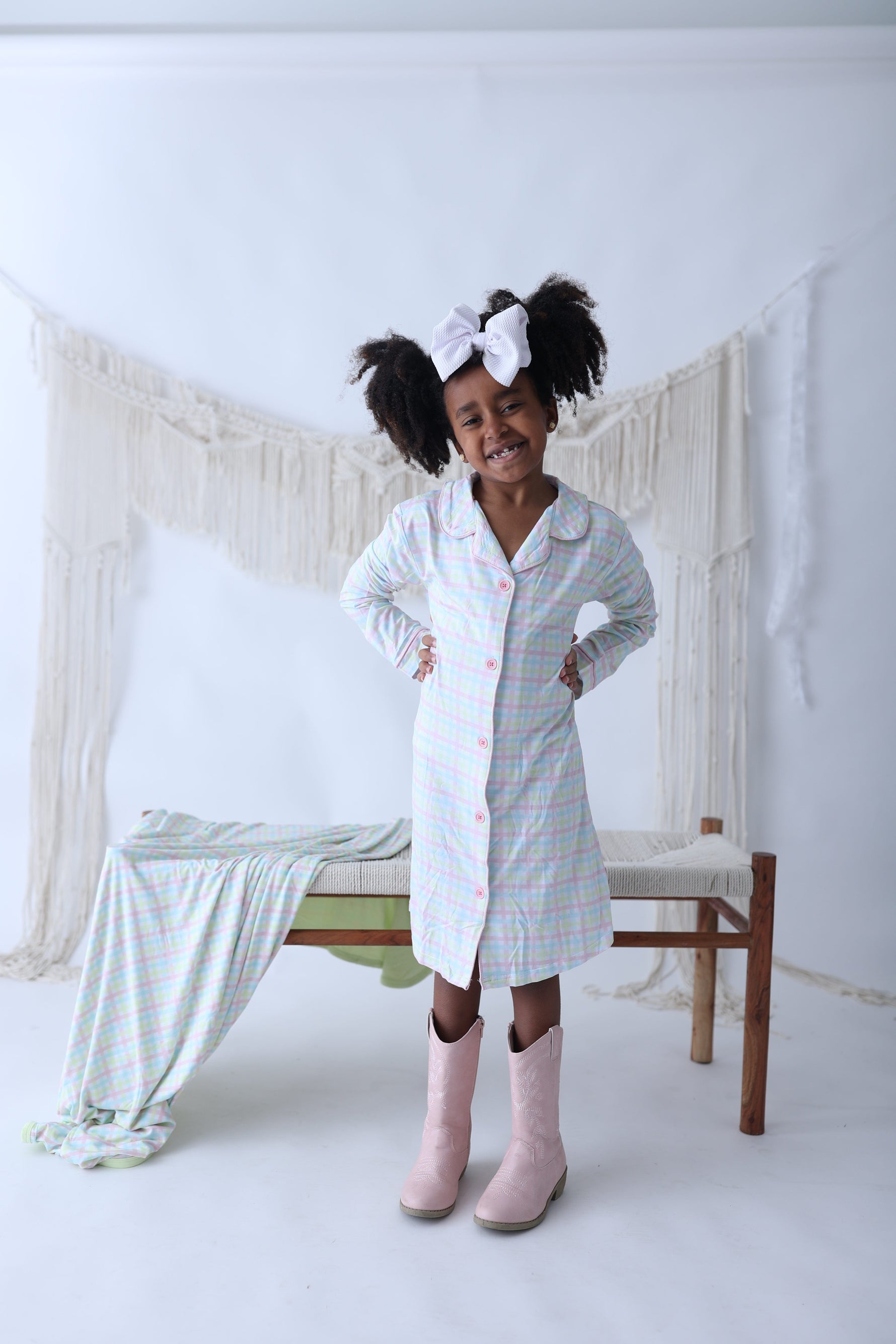 DREAM BIG LITTLE CO SPRING GINGHAM GIRL'S DREAM GOWNEveretts Place