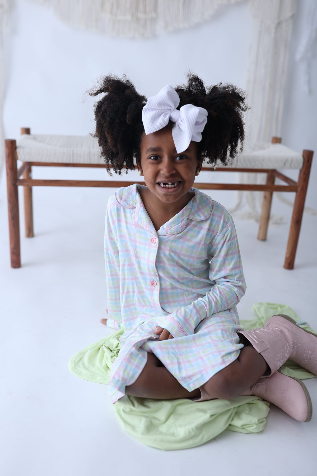 DREAM BIG LITTLE CO SPRING GINGHAM GIRL'S DREAM GOWNEveretts Place