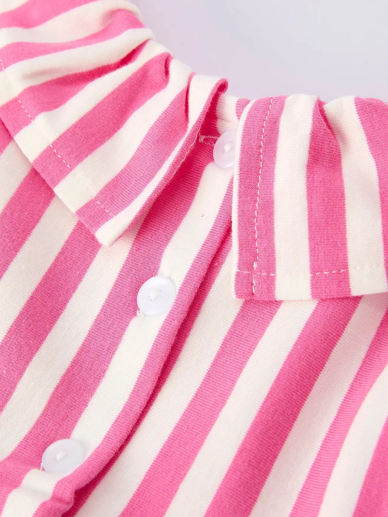 Rylee Faith Designs Spring Pink Striped Ruffled Girls' Dress with Hat - 