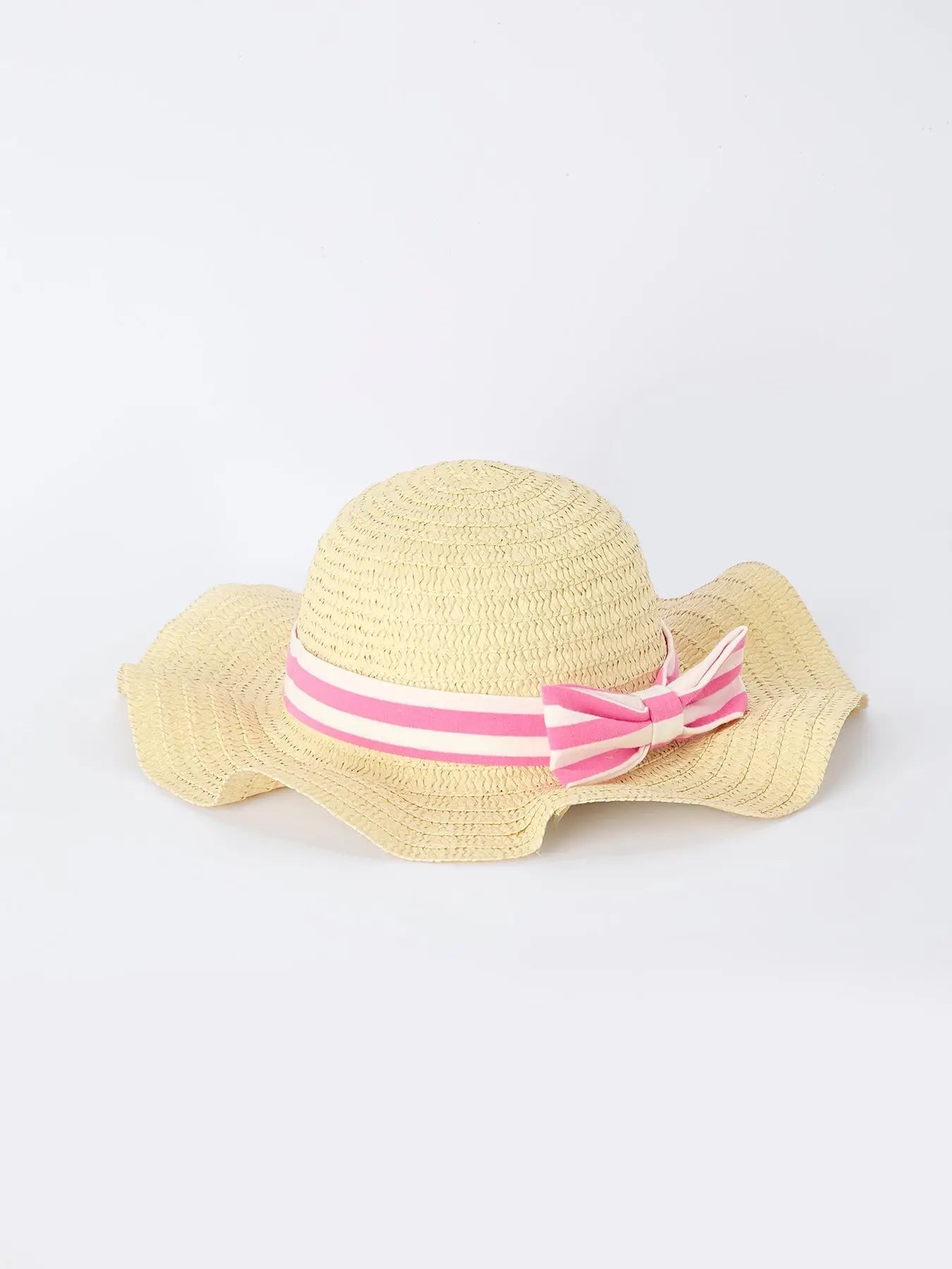 Rylee Faith Designs Spring Pink Striped Ruffled Girls' Dress with Hat - 