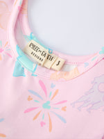 Rylee Faith Designs Spring Pink Theme Park Print Girls Twirl Dress - 