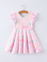 Rylee Faith Designs Spring Pink Theme Park Print Girls Twirl Dress - 