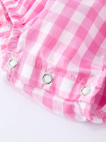 Rylee Faith Designs Spring Plaid Baby Girls Romper Bow Flutter SleeveEveretts Place