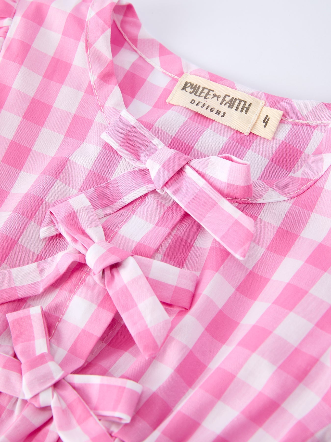 Rylee Faith Designs Spring Plaid Baby Girls Romper Bow Flutter SleeveEveretts Place