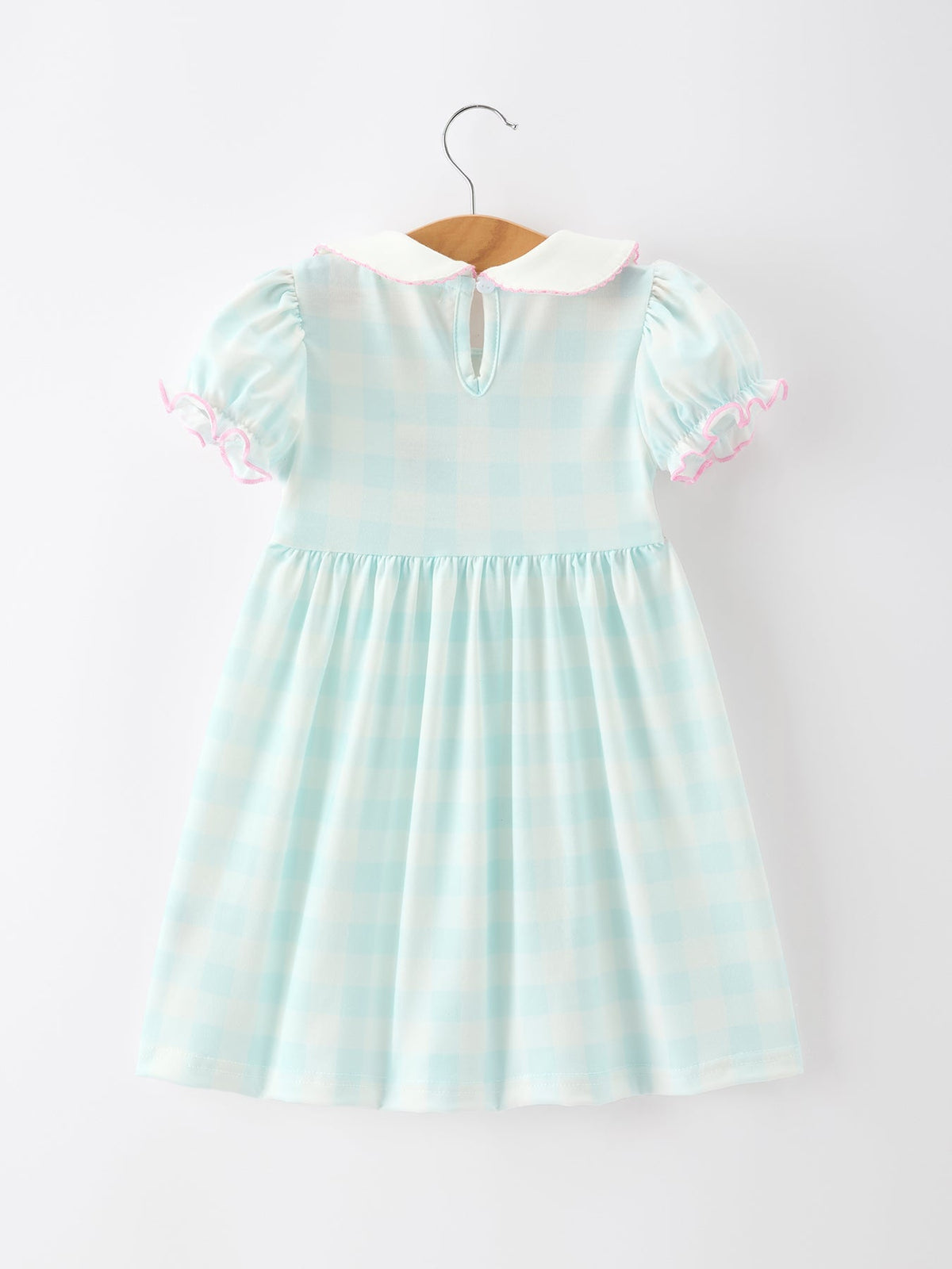 Rylee Faith Designs Spring Plaid Bow Girls Dress Smocked Petals Collar Puff SleeveEveretts Place
